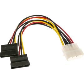 Кабель питания Cablexpert SATA molex 4pin/2xsata 15pin, на 2 устройства, 15см, пакет CC-SATA-PSY 