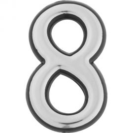 Дверная цифра TUNDRA ""8"" пластиковая, цвет хром, 1 шт. 5206112 