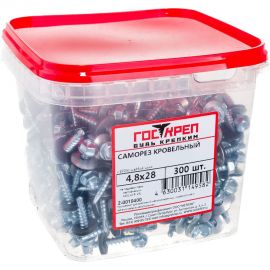 Кровельный саморез ГОСКРЕП ZP 4.8х28, 300 шт., б.пл.конт. 1000 мл 2-0010400 