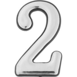 Дверная цифра ""2"" TUNDRA пластиковая, цвет хром, 1 шт. 5206106 