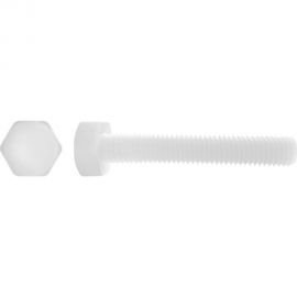 Болт с шестигранной головкой DINFIX DIN 933, полн. резьба, полиамид (пластик), М3x20, 25 шт. 00-00001243 