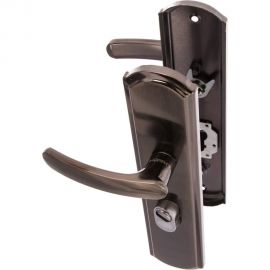 Дверная ручка на планке НОРА-М 200-68 мм левая, мат. хром/черн. никель 5550 