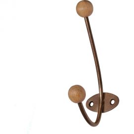 Крючок-вешалка с деревянными шариками Трибатрон КВД-2 бронзовый металлик 4340 