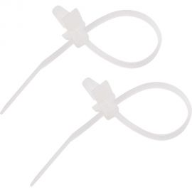 Хомут с крепеж.пистоном REXANT 4.8x190 100 шт белый 07-0197 