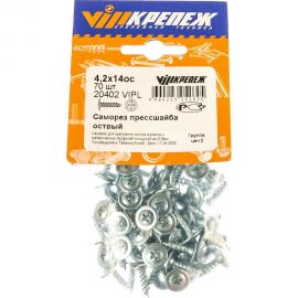 Саморез с прессшайбой VIPКрепеж острый 4,2х14 76 шт 20402 VIP 