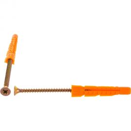 Саморез ШУж Tech-Krep 5,0х70 потайная головка + универсальный дюбель 8х52 9 шт - пакет 112941 