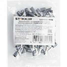 Штыревой втулочный изолированный наконечник STEKKER 4 - 9 мм, 39436 