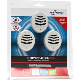 Комплект из 3 ультразвуковых отпугивателей мышей, насекомых Weitech WK3523-RU 