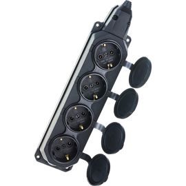 Каучуковая колодка ЭРА K-4e-B-IP44 с/з 4гн 16A IP44 черная Б0044546 