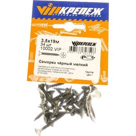 Саморез по металлу VIPКрепеж черный 3,5х19 м 34 шт 10002 VIP 
