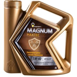 Моторное масло РОСНЕФТЬ Magnum Maxtec 5W-40 SL-CF п-синт. кан. 4 л 40814642 