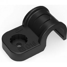 Пластиковая односторонняя крепеж-скоба для прямого монтажа Промрукав черная, в п/э, д 20, 50 шт PR13.0373 