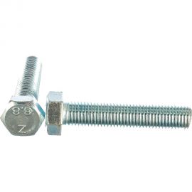 Болт DIN 933 с шестигранной головкой, оцинкованный М20х100, 5шт - коробка Tech-Krep 126541 
