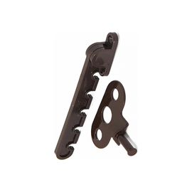 Ограничитель на окно Агат пластик, 5 позиций, с саморезами с буром, коричневый 5006.05 