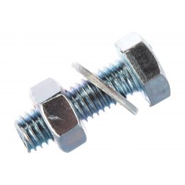 Болт Tech-Krep DIN933 с шестигранной головкой, оцинкованный М8х25 + гайка + шайба 4 шт - пакет 130186 