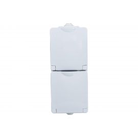 Розетка ЭРА 11260803 2x2PE вертикальная IP65, шторки, 16A 250В, ОУ, серый 5/5 Б0036003 