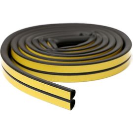 Самоклеящийся уплотнитель для дверей и окон ТДВ D профиль, 14х12 мм, черный 1502005 