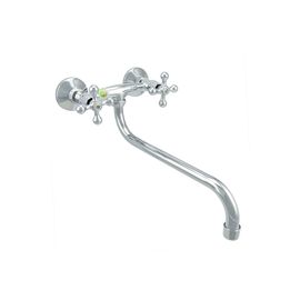 Двуручный смеситель для умывальника Juguni JGN0840 кран-букса керамическая, хром/мах. 0402.659 