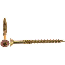 Конструкционный самозенкующий саморез BULLIT TORX20 4x50, желтый, потайной, 12 шт., подвес 14-0016270 