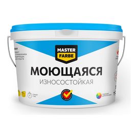 Водно-дисперсионная краска для помещений с высокой эксплуатационной нагрузкой MASTER FARBE (моющаяся; износостойкая; белая; 14 кг) 4631159427576 