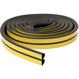 Самоклеящийся уплотнитель для дверей и окон ТДВ D профиль, 9х7,5 мм, черный 1502007 