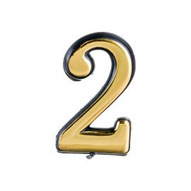 Дверная цифра Левша ""2"" 50 мм, пластмасса, клеевой слой, золото У4-9102.З 