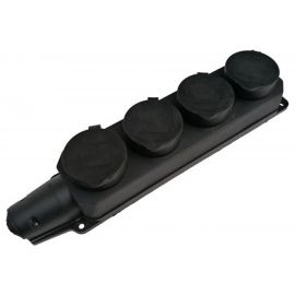 Розетка Smartbuy 4-х местная с защитными крышками каучуковая 230В, 2P+PE, 16A, IP44 SBE-16-4-00-R 