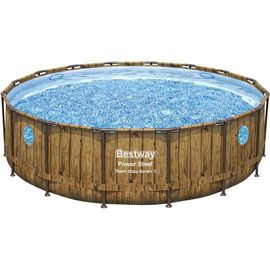 Каркасный бассейн Bestway ротанг 488х122см, 19480л, 5678 л/ч, 56725 BW 