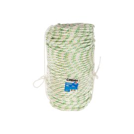 Плетёный капроновый 16-прядный фал с капроновым сердечником, диаметр 8мм, бухта 100м, 1000кгс СИБИН 50220-08 