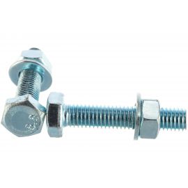 Болт Tech-Krep DIN933 с шестигранной головкой, оцинкованный М8х40 + гайка + шайба 4 шт - пакет 112723 