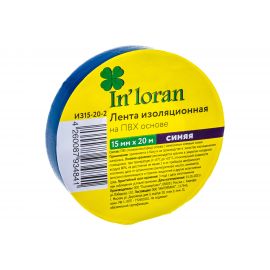Изоляционная лента на ПВХ основе InLoran 15 мм х 20 м, синяя ИЗ15-20-2 