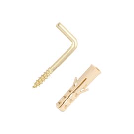 Крюк-шуруп ЕВРОПАРТНЕР L-обр. латунир. d3,3хL30 мм 4шт. 13 7641 1 