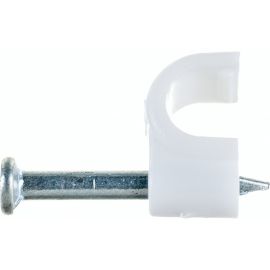 Пластиковая круглая скоба с гвоздем FORTISFLEX СПК 4 50 штук 49457 