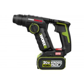 Аккумуляторный перфоратор WORX Professional 20В, 20мм, 1.7Дж, 4Ач х1, ЗУ WU380S 