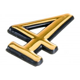 Дверная цифра Левша ""4"" 50 мм, пластмасса, клеевой слой, золото У4-9104.З 