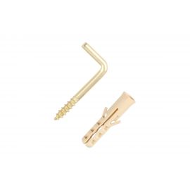 Крюк-шуруп ЕВРОПАРТНЕР L-обр. латунир. d3,9хL40 мм 2шт. 13 4821 1 