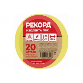 Изолента РЕКОРД 15мм х 20м х 0,13мм, желтый 24410 
