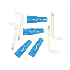 Крюк-шуруп ЕВРОПАРТНЕР L- обр. белый d5хL50 в компл. c дюбелем MULTI 8x32 4шт. MP 314 17 