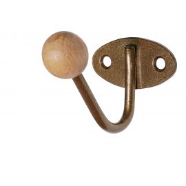 Крючок-вешалка с деревянным шариком Трибатрон КВД-1 бронзовый металлик 4330 