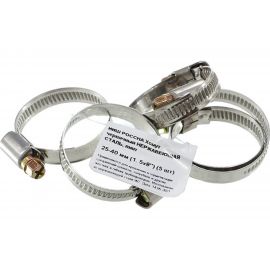 Червячный хомут РОССНА 25х40 мм 1 5/8"" нержавеющая сталь, винт, 5 шт. Р860715 DIY 