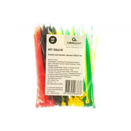 Стяжки Cablexpert пластиковые 100 мм х 2.5 мм набор 4 цвета по 25 шт NYT-100x2.5C 