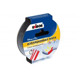 Самослипающаяся изолента ПВХ UNIBOB 19 мм х 5 м черная 211774 