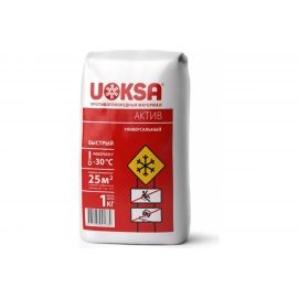 Противогололедный материал UOKSA Актив - 30 С, 1 кг, универсальный, пакет 1789 
