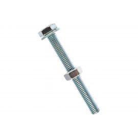 Болт Tech-Krep DIN933 с шестигранной головкой, оцинкованный М8х70 + гайка + шайба 2 шт - пакет 130187 