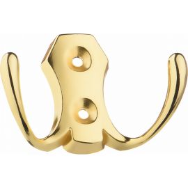 Мебельный крючок KERRON двухрожковый, латунь LT 0020 OT 