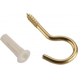 Дюбель ЕВРОПАРТНЕР MULTI 6 + крюк-шуруп d4,1 х L50 латунный, 10 шт. RB2 0153 