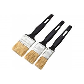 Набор флейцевых кистей СИБРТЕХ 3шт., натуральная щетина, пластиковая ручка 82507 