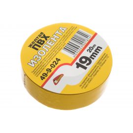Клейкая изоляционная лента РемоКолор ПВХ, желтая, 19 мм х 20 м 49-9-024 