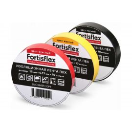 Изолента ПВХ FORTISFLEX 15 ммх0.15 ммх10 м красная 71226 