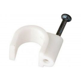 Круглый крепеж кабеля REXANT 12 мм, белый упак. 50 шт 07-4012 